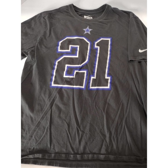 NIKE DALLAS COWBOYS Zeke Elliot T-Shirt 21 Mens Large Grey - Picture 1 of 6